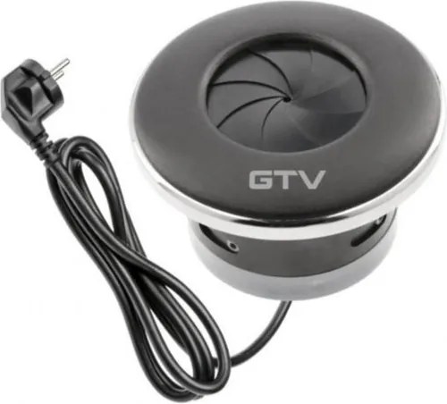 Priză încorporabilă în blat Shutter GTV, 1 priză Schuko, negru, D:78 mm Negru, Aluminiu/Plastic, D:78 mm