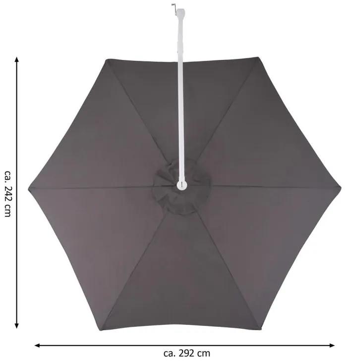 Umbrelă suspendată cu mâner - 3 m, antracit