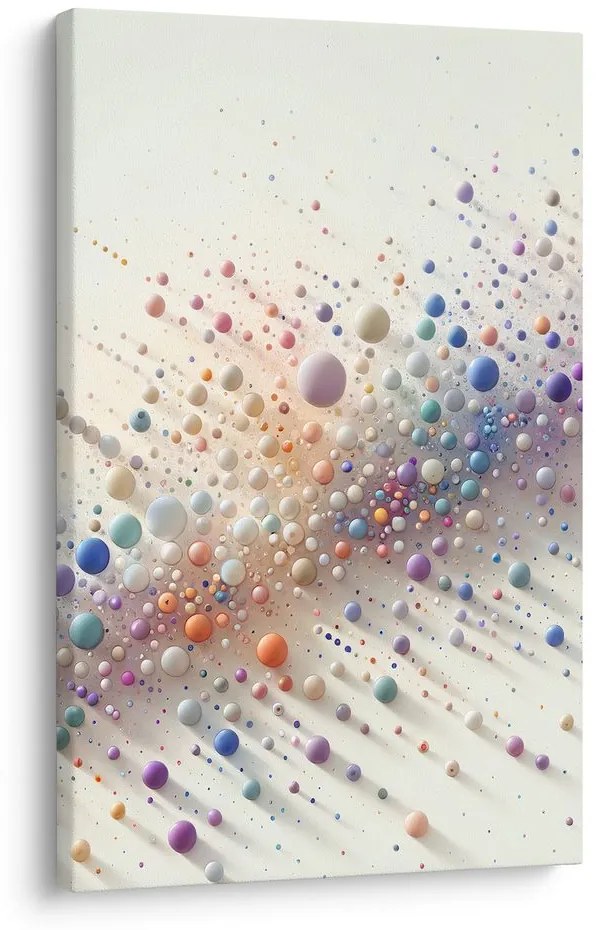 Tablou dans abstract cu bile curcubeu