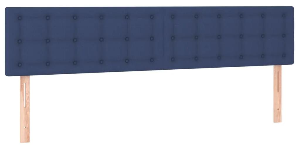 Tablie de pat cu LED, albastru, 160x5x78 88 cm, textil 1, Albastru, 160 x 5 x 78 88 cm