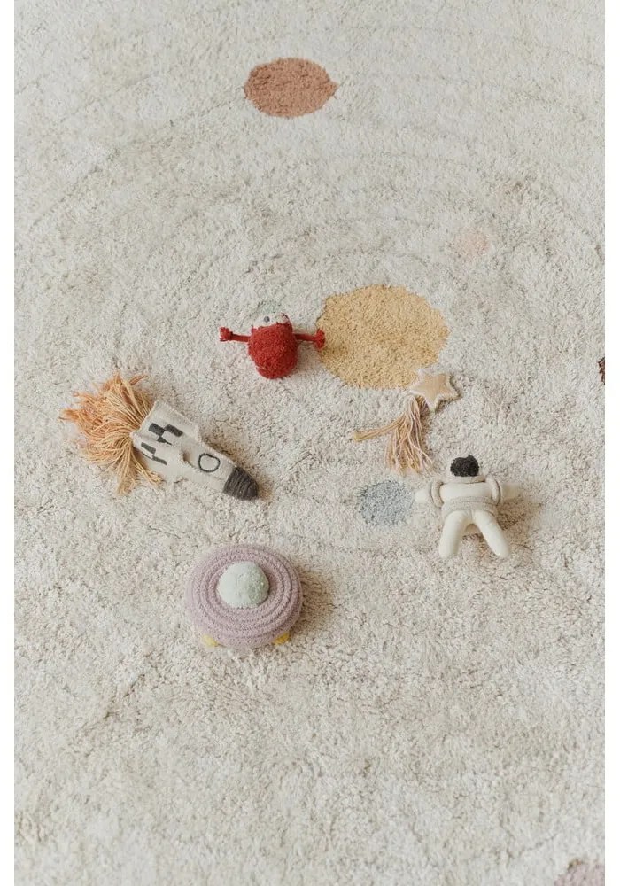 Covor de joacă pentru copii, bej, din bumbac ø150 cm Solar System – Lorena Canals