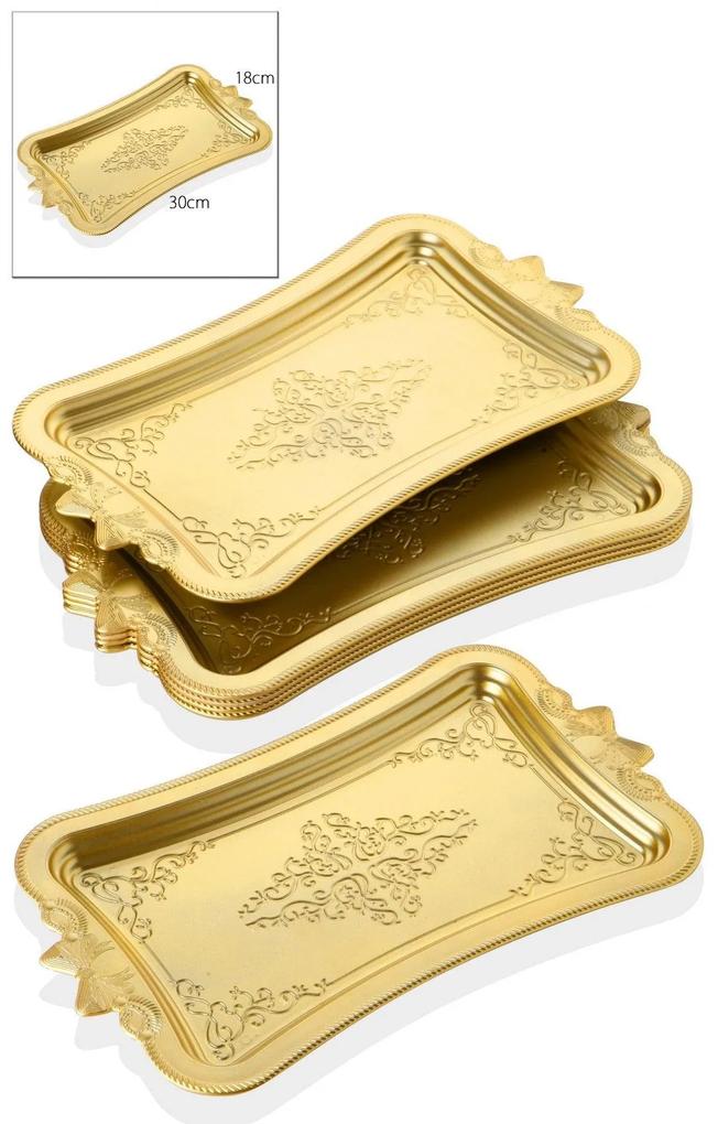 Tava de servit Serving Tray   MRTK - Gold, Aur, 33x5x20 cm