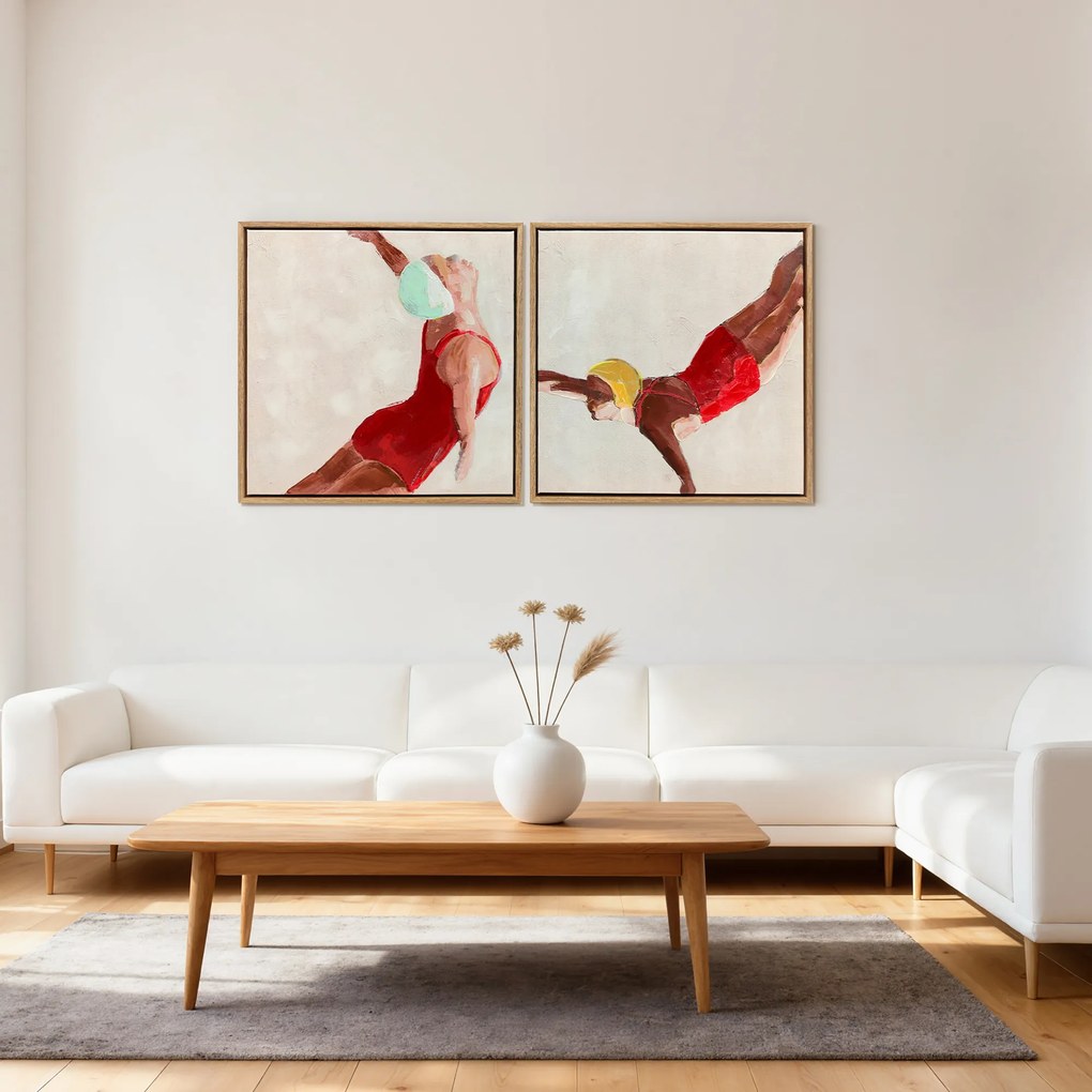 HOMCOM Set de 2 Tablouri pe Pânză, Artă Murală Modernă, Imprimare Artistică de Perete pentru Sufragerie și Salon cu Cârlige Incluse, 40x40 cm | Aosom Romania