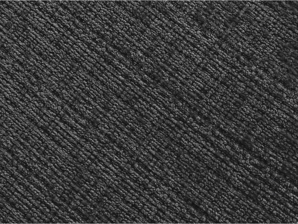 Taburet negru cu tapițerie din chenille Leonore – Bobochic Paris