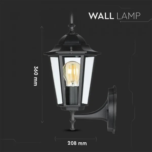 Lampă de perete de exterior 1xE27/40W/230V IP44 negru