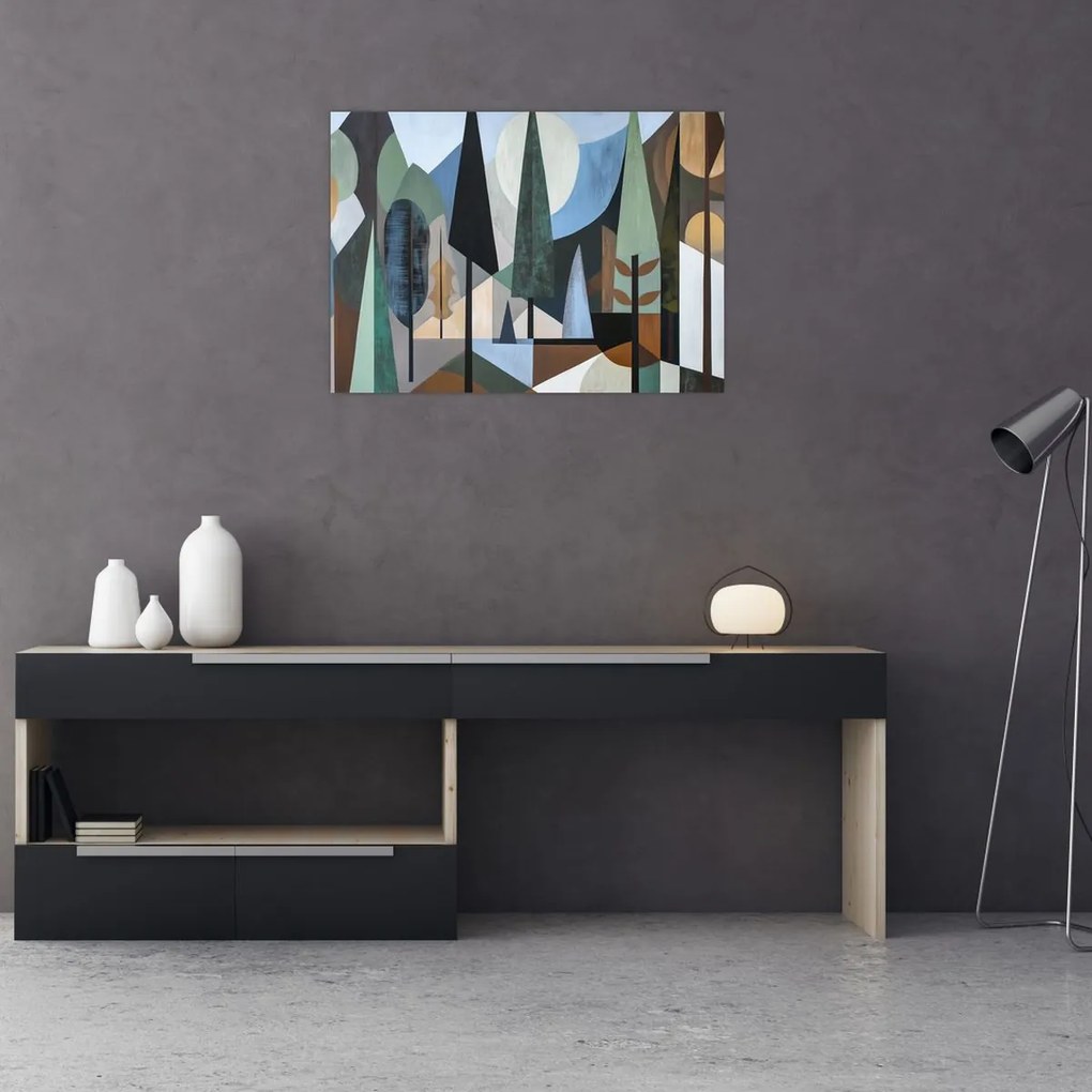 Tablou - Abstracție geometrică naturală II. (70x50 cm)