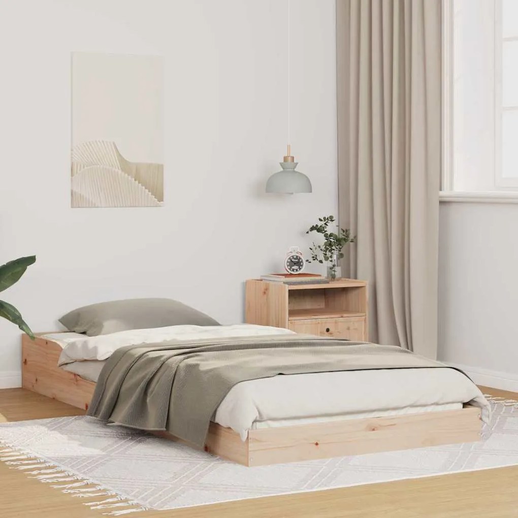 vidaXL Cadru de pat Maro 75 x 190 cm Lemn masiv de pin