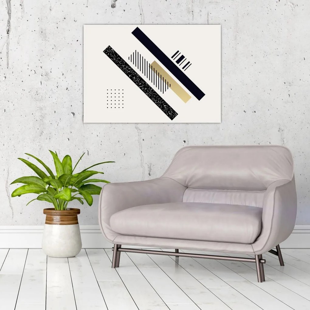 Tablou pe sticlă - Forme geometrice N⁰5 (70x50 cm)