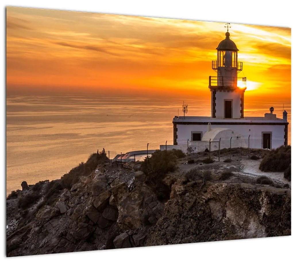 Tablou cu far în apus de soare (70x50 cm)