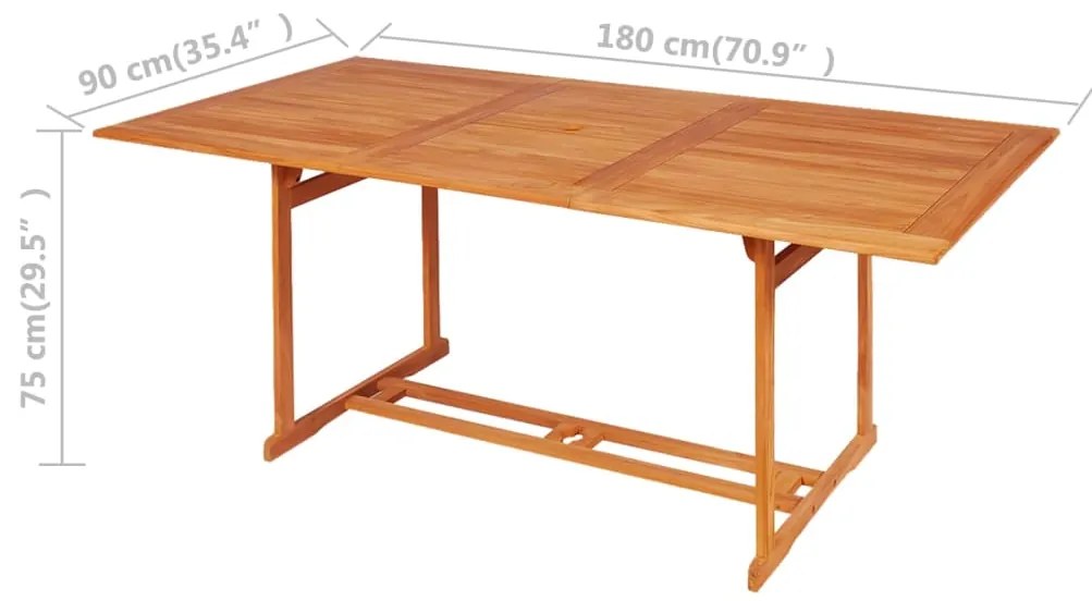 Set mobilier de gradina cu perne, 9 piese, lemn masiv tec Crem, Dreptunghiular, 9