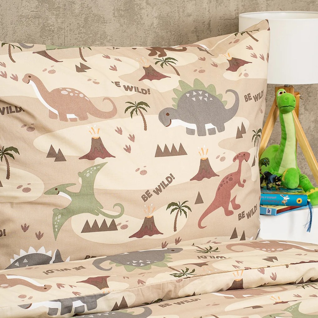 Lenjerie de pat din bumbac pentru copii 4Home Dinoworld, 140 x 200 cm, 70 x 90 cm, 140 x 200 cm, 70 x 90 cm