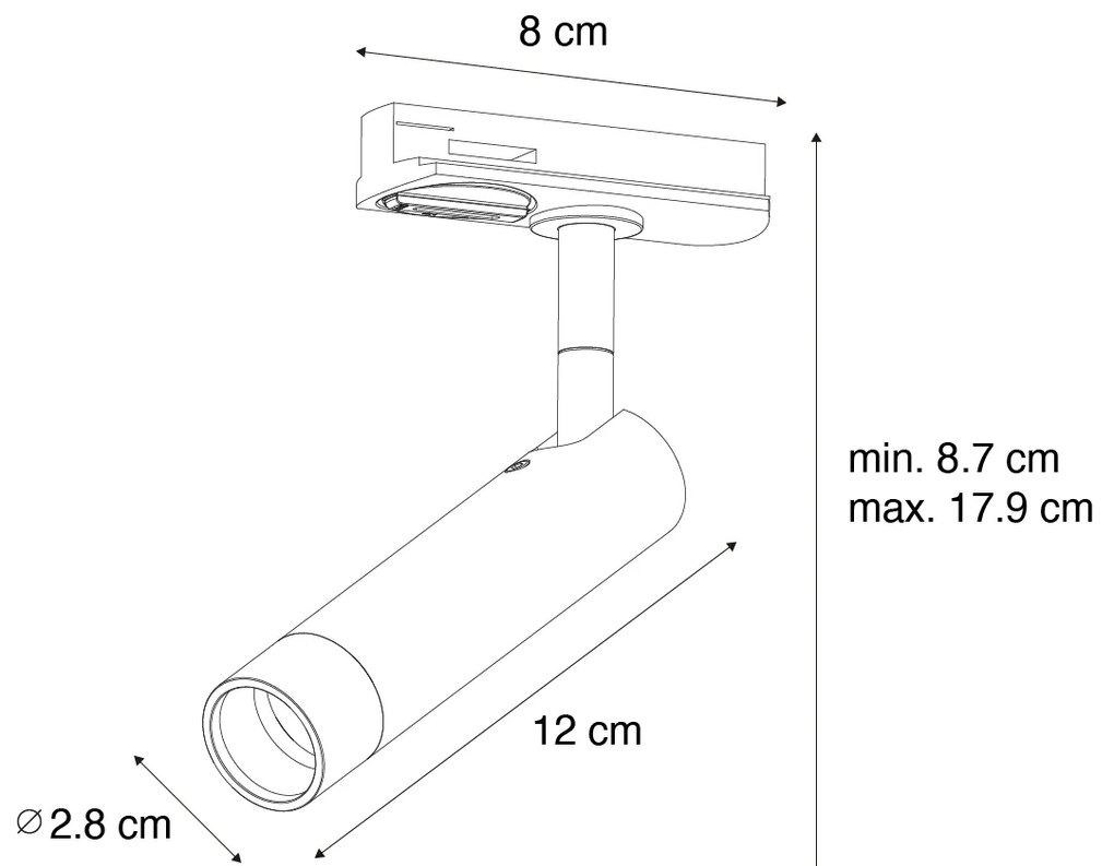 Spot modern bronz închis pentru sistem cu șină monofazată - Iconic Ivy