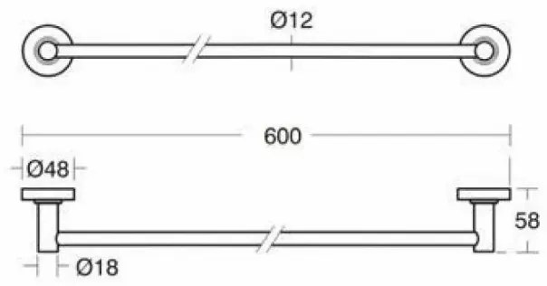 Suport prosop 60 cm crom Ideal Standard IOM, A9118AA