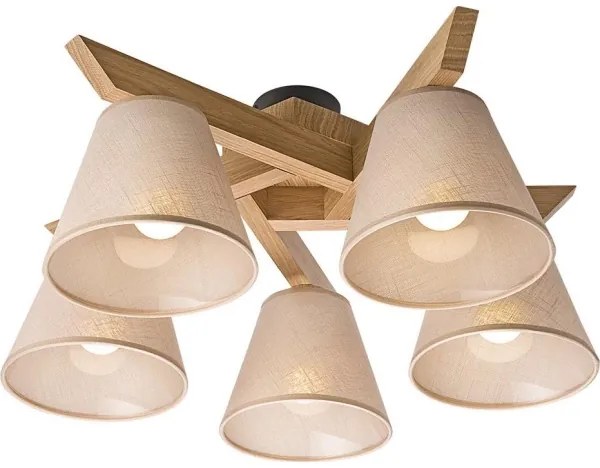 Lustr ANTONIO 5xE14/40W/230V, montaj plafon, stejar