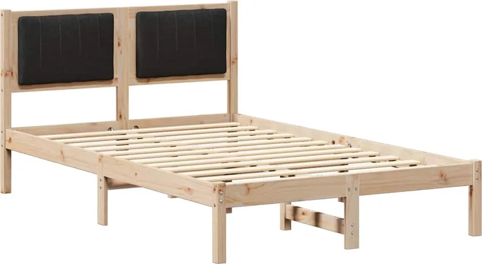 vidaXL Cadru de pat cu tăblie tapițată cu headboard Negru 120 x 200 cm