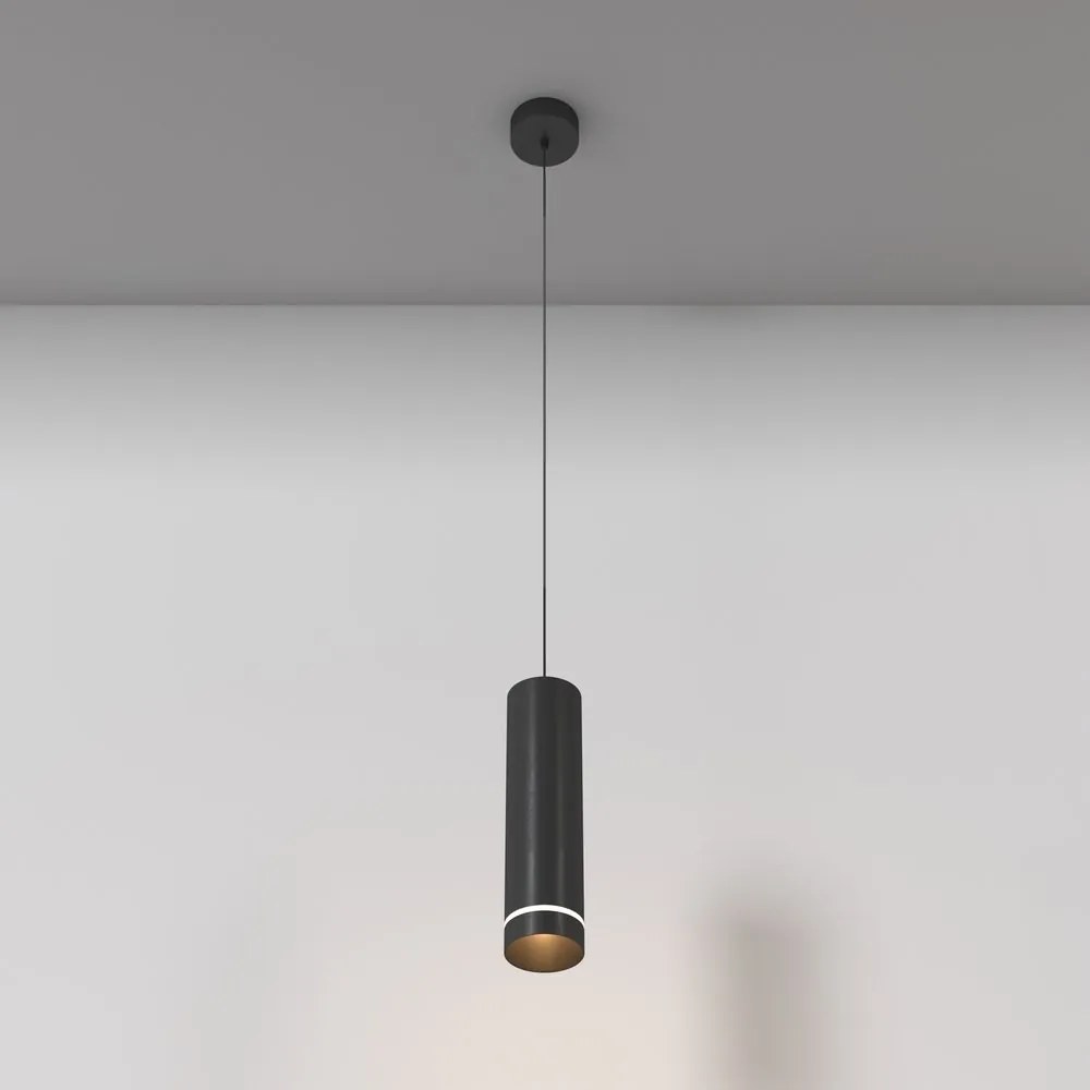 Pendul LED iluminat design tehnic Orlo D-7,9cm negru