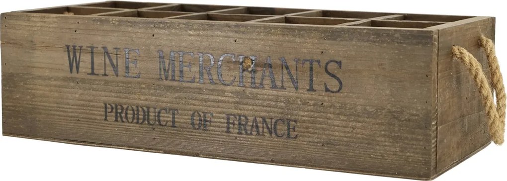 Cutie cu 10 compartimente din lemn de pin, "Wine Merchants"