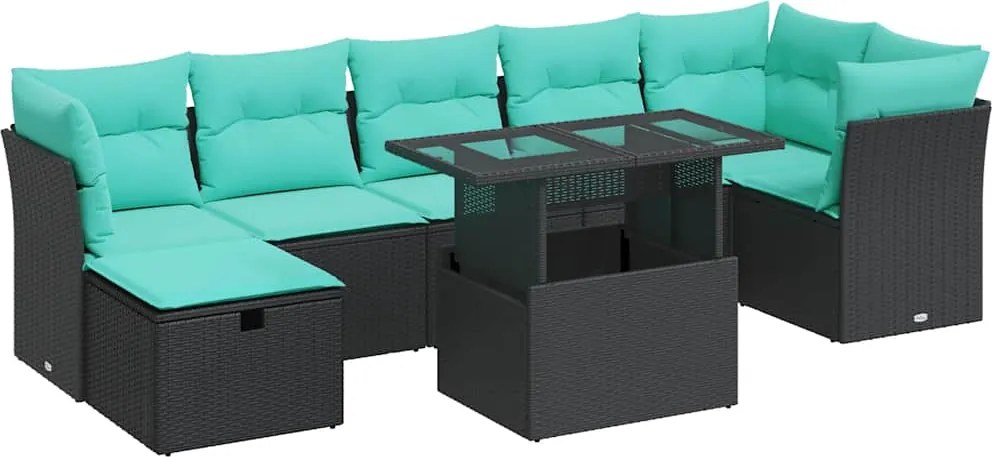 vidaXL Set canapele grădină cu perne 8 piese gri poliratan/lemn acacia