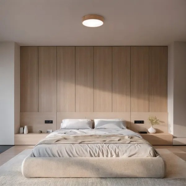 Plafonieră pentru baie CLEO 4xE27/24W/230V IP54 d. 47,5 cm stejar