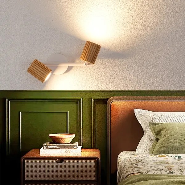 Brilagi - Spot MODERN WOOD 2xGU10/8W/230V lemn/alb