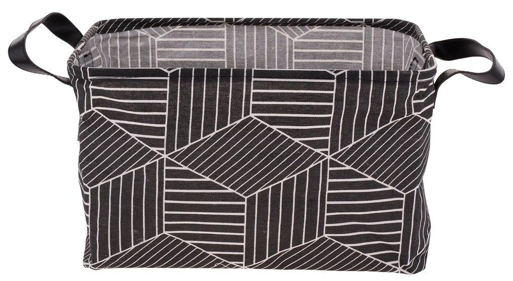 TEMPO-KONDELA YARA, coşuri din stofă cu mânere, set de 3 buc., negru / model