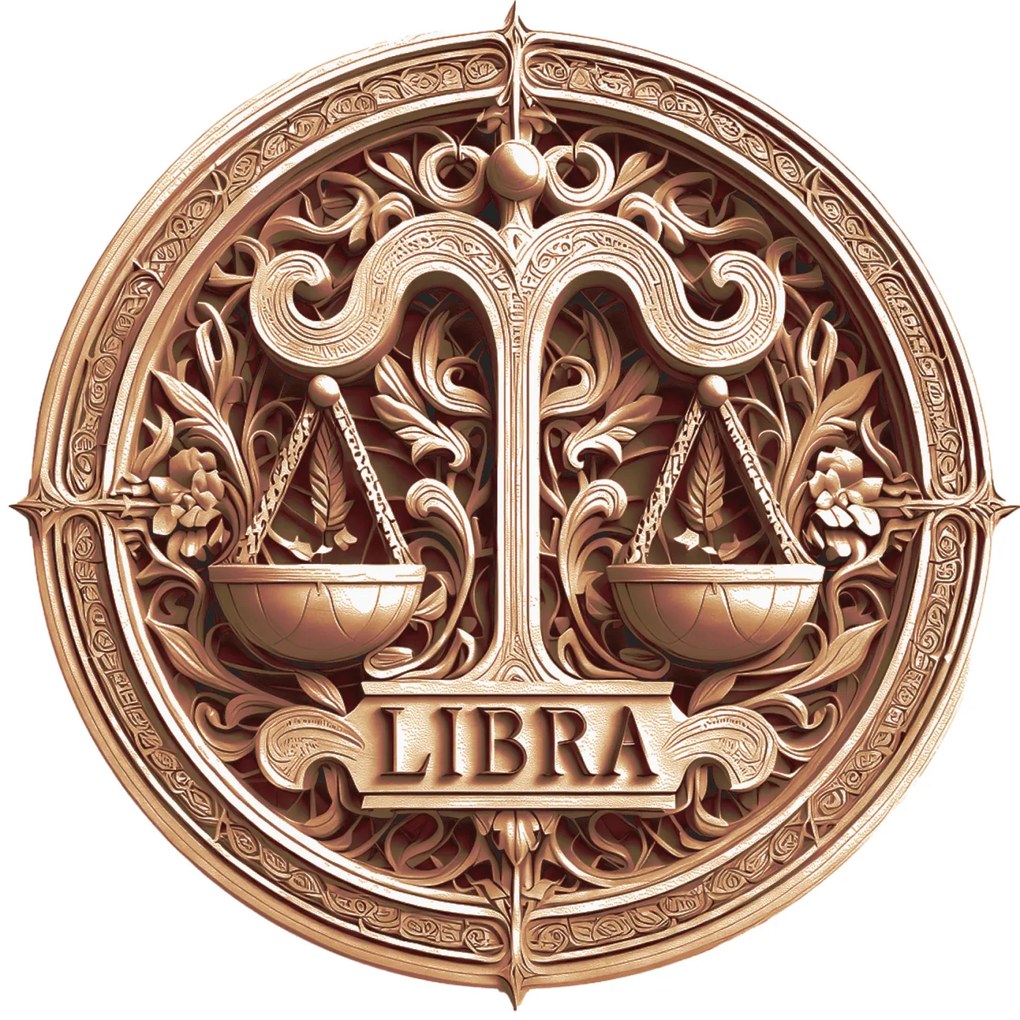 Placheta lemn gravata 3D zodia BALANTA