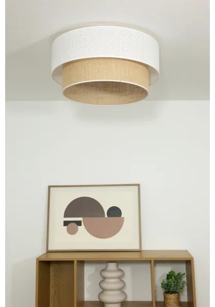 Plafonieră BORHO 1xE27/60W/230V Ø 50 cm albă/iută