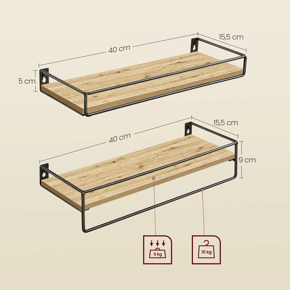 Rafturi de perete TAYLOR ARTISAN 40x15,5 cm, set 2 bucati