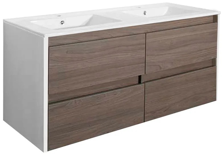 Dulap inferior Porto 120 cu lavoar alb-ulm rauna