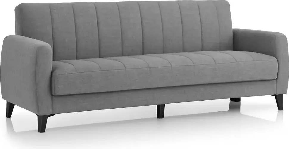 Canapea extensibila cu lada de depozitare living 215x85x90 cm – stofă, gri – Hilton