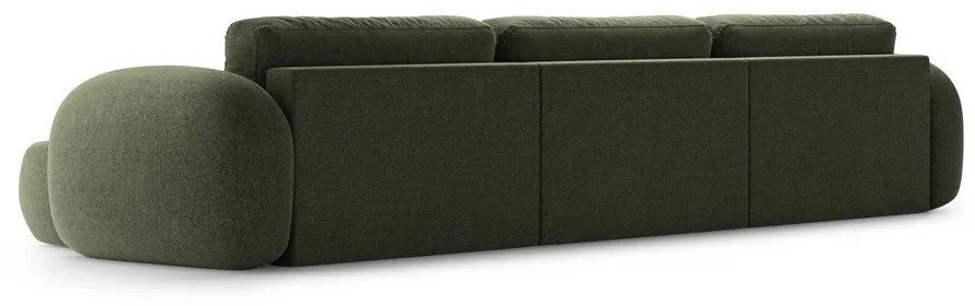 Colțar verde extensibil/cu spațiu de depozitare cu tapițerie din chenille (în formă de "U") Tonale – Cosmopolitan Design