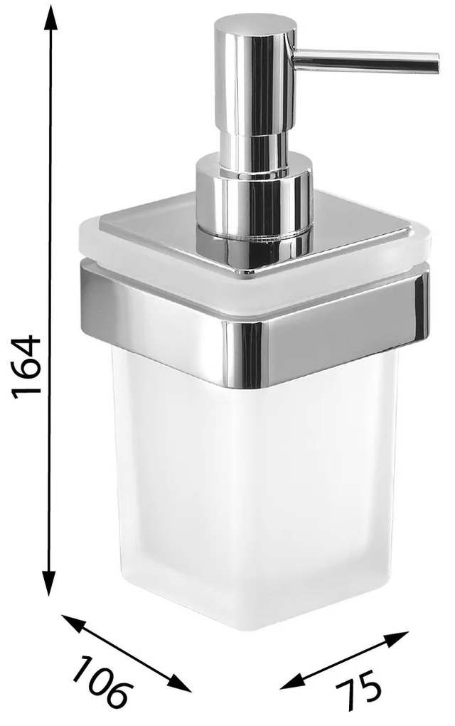 Dozator de săpun GEDY A88113 Samoa 170 ml , sticlăde lapte / crom