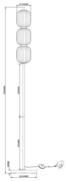 Zuma Line 003064-034747 - Lampă de podea LED AKARI, 20 W, 230 V, culoare auriu