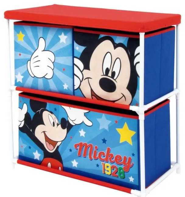 Disney Mickey Star Suport de depozitare pentru jucării cu 3 compartimente 53x30x60 cm