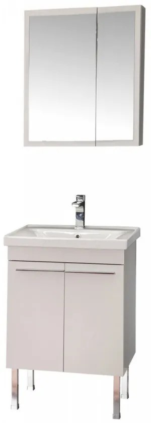 Set Mobilier Baie Salda 60, Include Baza Lavoar, Lavoar și Oglinda, 60 cm, Alb