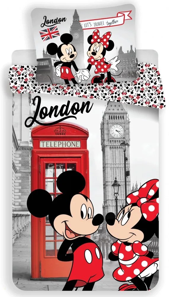 Disney Minnie London lenjerie de pat 140×200cm, 70×90 cm