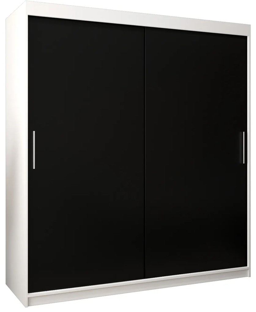 Dulap de haine 180 cm Toki (alb mat + negru mat). 1064832