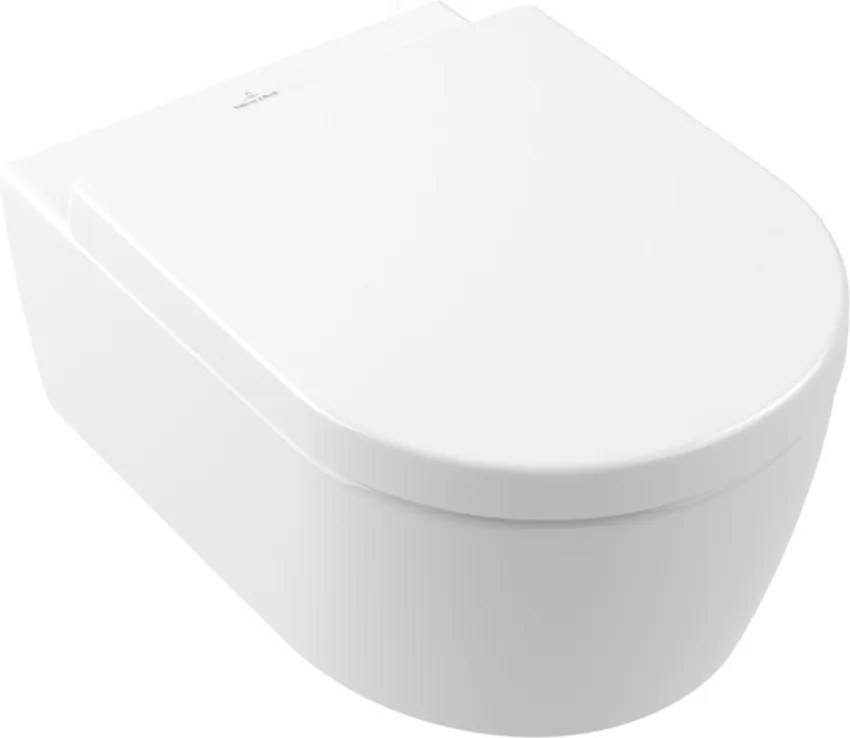 Set vas WC suspendat Villeroy&Boch Avento Combi-Pack DirectFlush Rimless cu capac softclose alb Alpin CeramicPlus