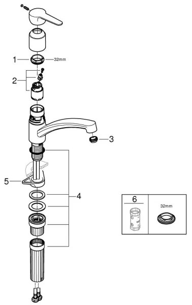 GROHE 31685000 - Baterie pentru chiuvetă STARTECO, crom lucios