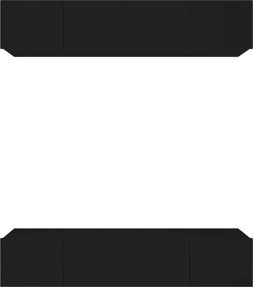 vidaXL Comode TV, 4 buc., negru, 80x30x30 cm, lemn compozit