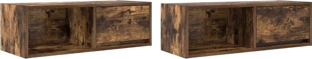 vidaXL Dulapuri TV 2 buc Stejar afumat 80x31x25,5 cm Lemn prelucrat