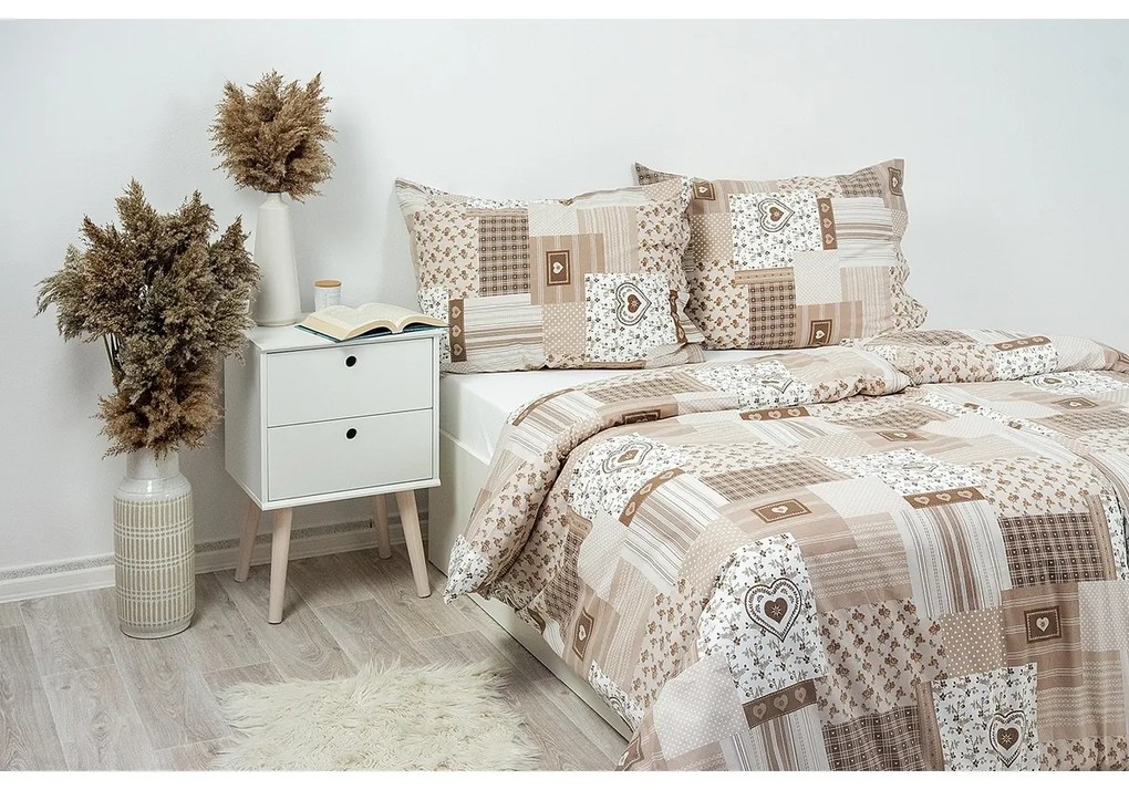 Stanex Lenjerie de pat din bumbac Pečvork bejz, 140 x 220 cm, 70 x 90 cm