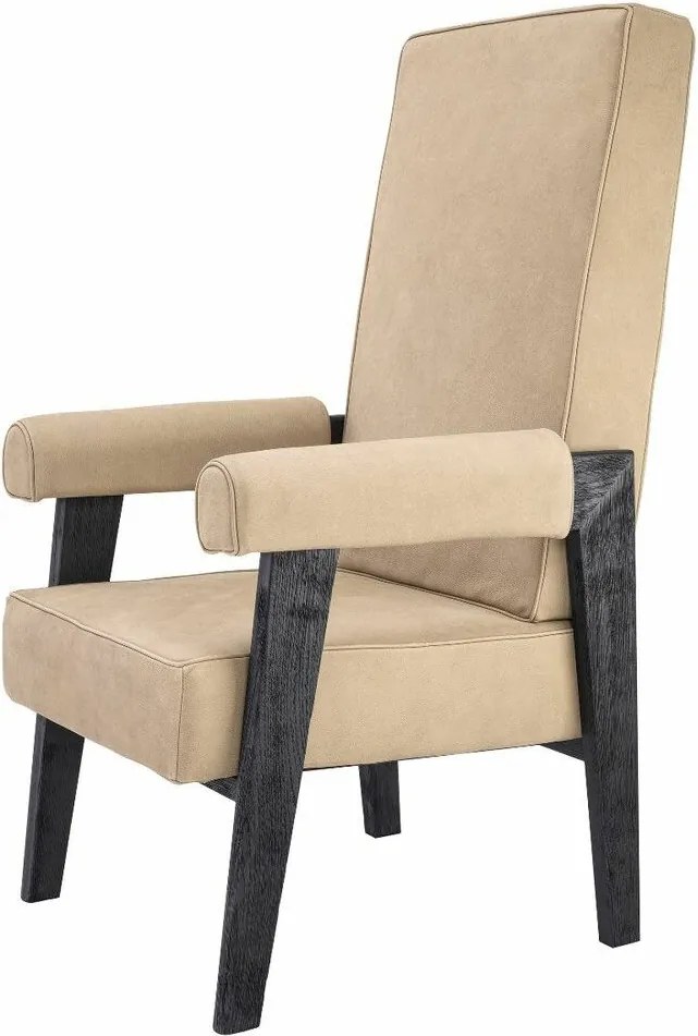 Fotoliu design clasic din piele naturala Milo, bej 114839 HZ