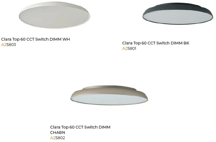 Plafoniera LED moderna CLARA top 60 CCT SWITCH dimm alba