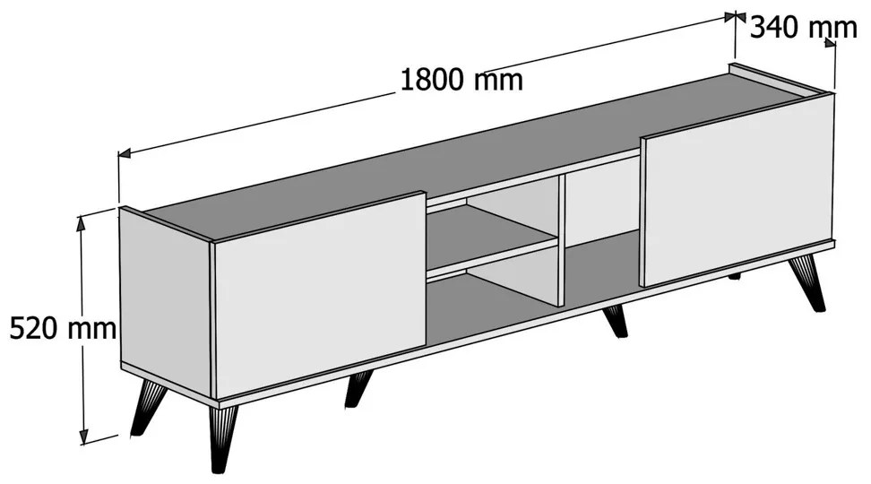 Masă TV Elegante Walnut Negru