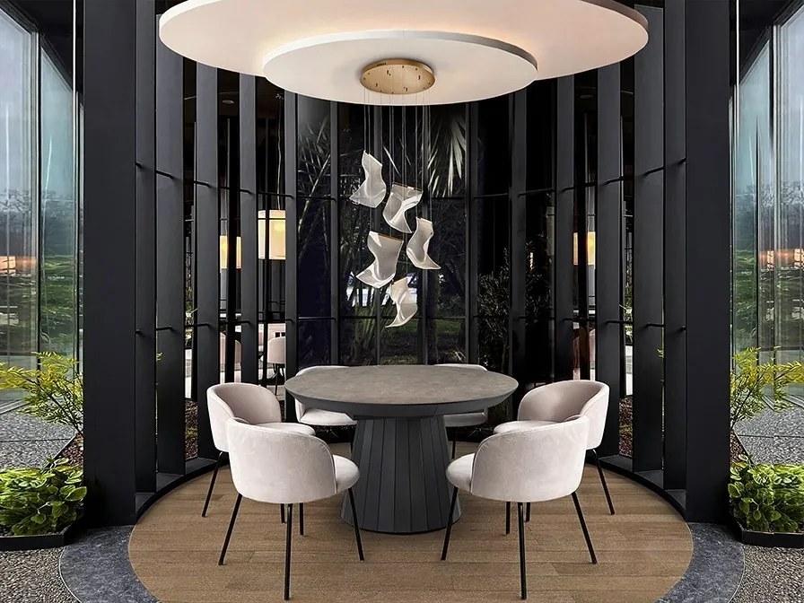 Lustra LED suspendata design ultra-modern Velos II auriu