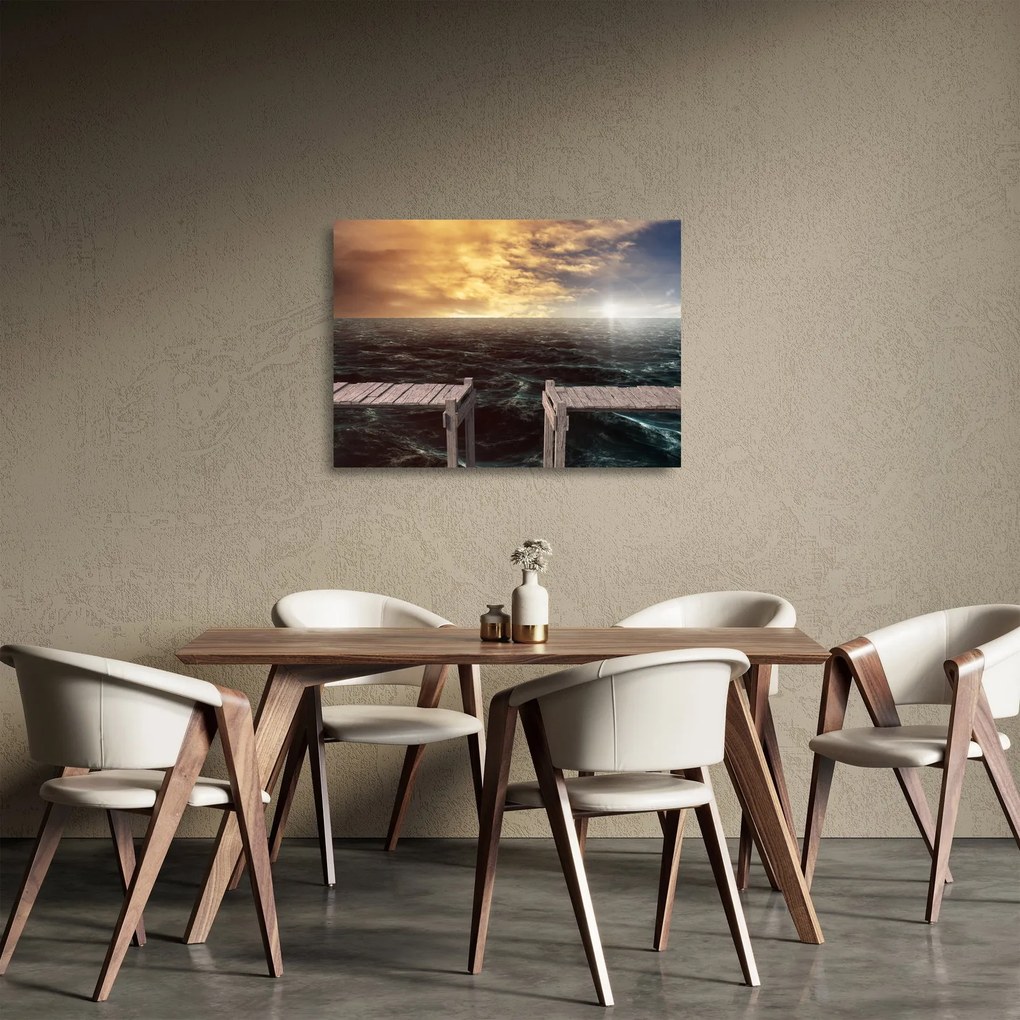Tablou pe sticlă cu marea (70x50 cm)