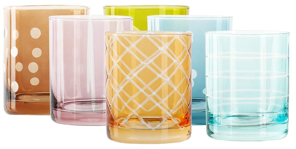 Pahare de apa, set de 6, 390 ml, mix de culori, GAIRA TIP 4