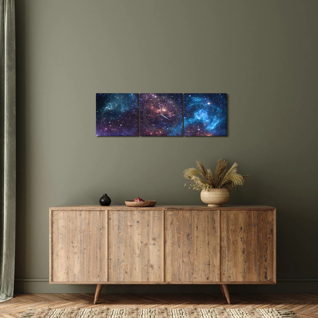 Tablou - Cer de noapte (cu ceas) (90x30 cm)