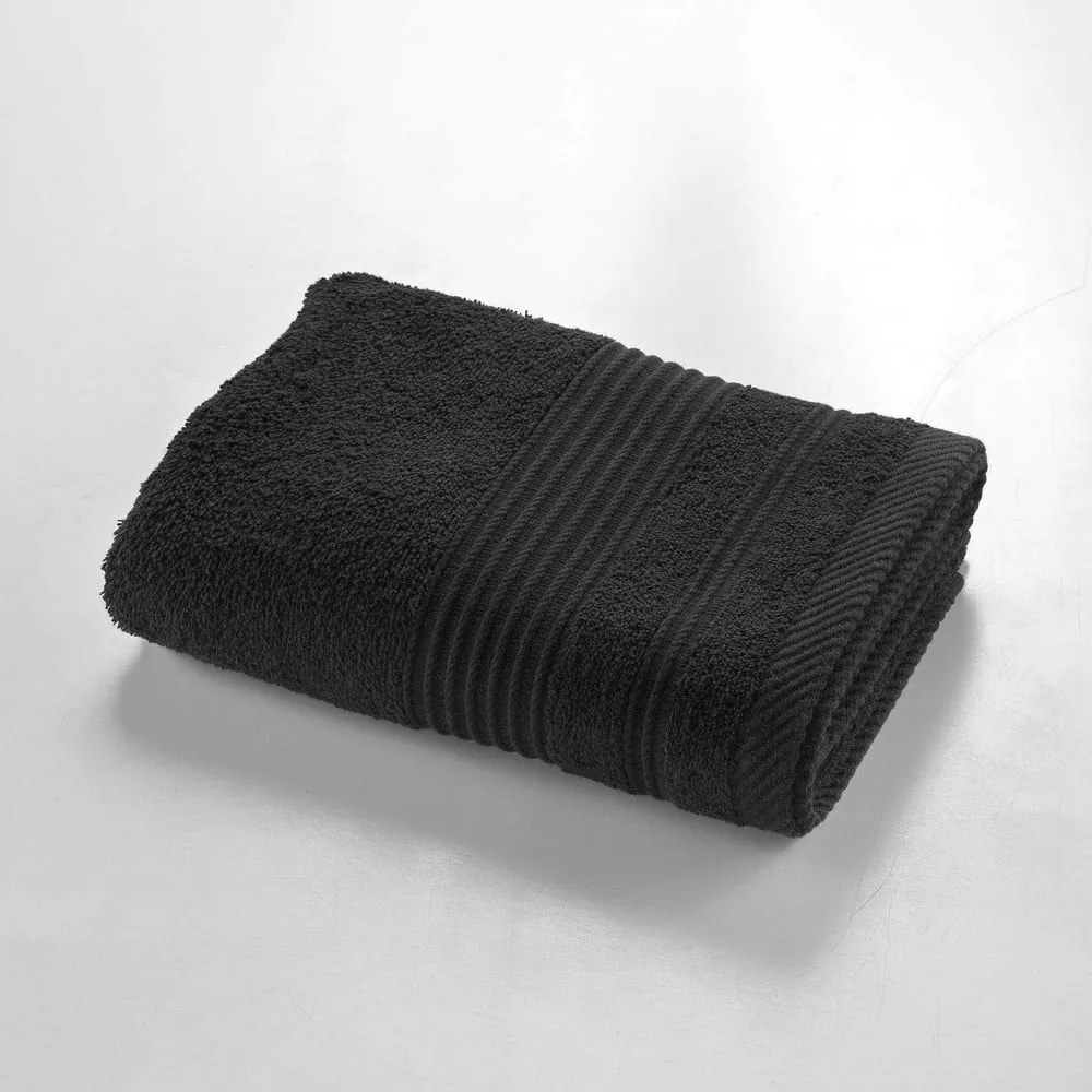 Prosop negru din bumbac din frotir 50x90 cm Tendresse – douceur d'intérieur